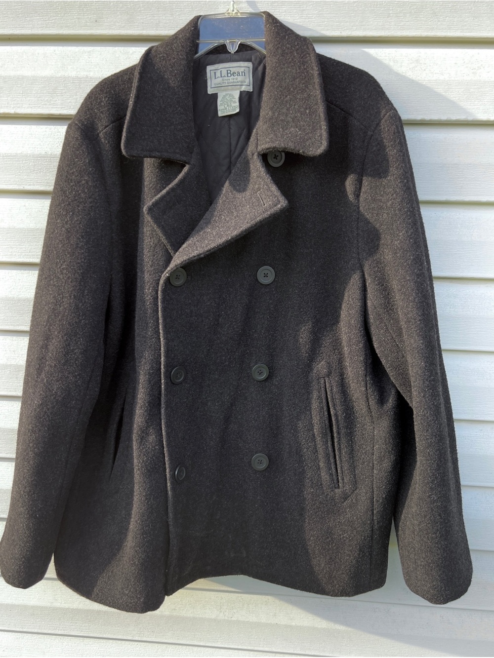 NICE LL Bean size Large Regular Mens Wool Peacoat Black